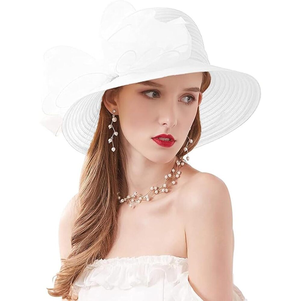 7343 Women's Organza Cloche Bowler Hat Church Fascinator For Tea Party